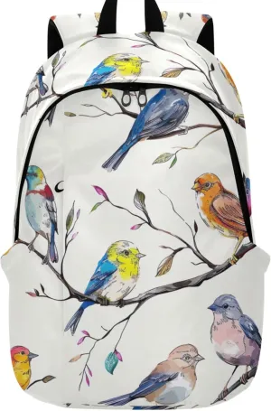 Casual Backpack for Men Women Animal Colorful Birds Lightweight School Backpack for Teens