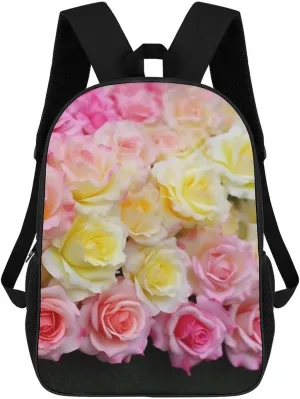 Casual Backpack for Men Women Waterproof Lightweight Daypack Travel Laptop Bag Sweety Rose
