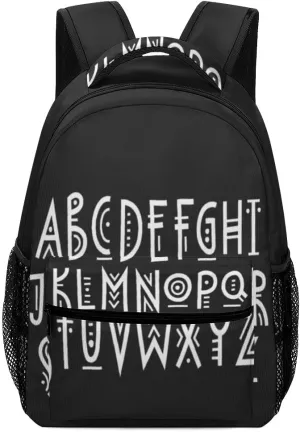 Casual Daypacks Backpacks Laptop Backpack Alphabet Ethnic Style Work Bussiness School Students Bookbag Travel Hiking Gym Bags Waterproof Lightweight Women Men 16.5x12x6 Inch