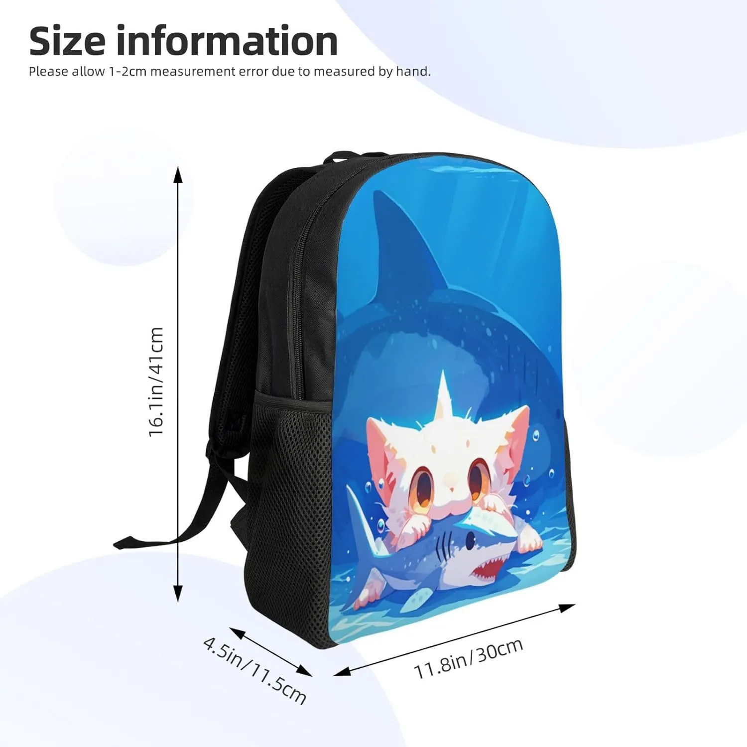 Cat Eating Fish Backpack Waterproof Anti Theft Durable Light Laptop Bag Backpacks For Women Men Travel Gym Backpack