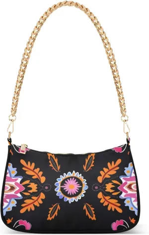 CEBUGI Crossbody Bags for Women Shoulder Purse Boho Floral Handbags Stylish Clutch Purse with Chain Strap