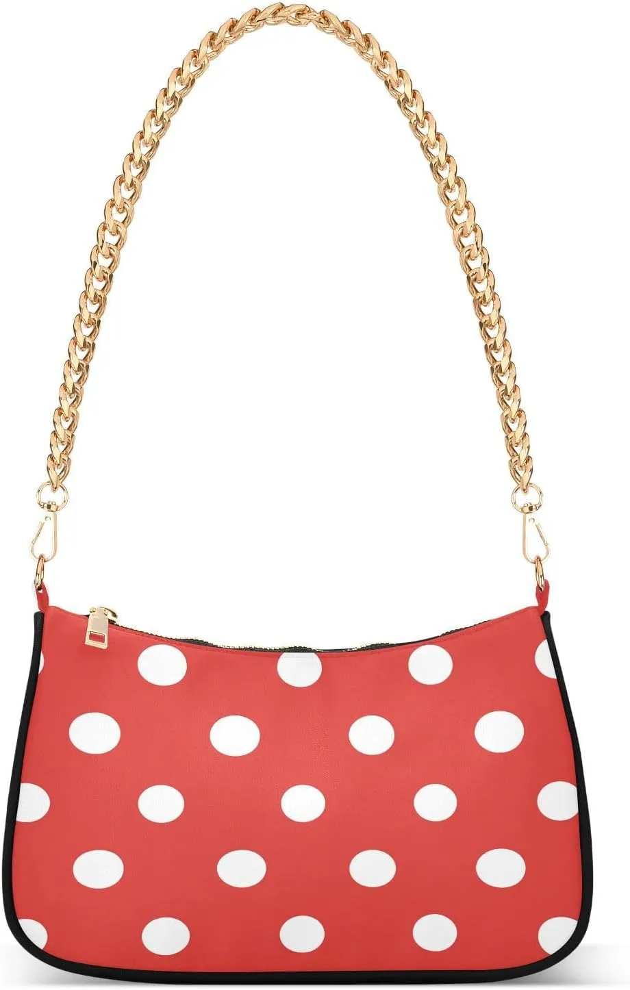CEBUGI Crossbody Bags for Women Shoulder Purse White Polka Dots Handbags Stylish Clutch Purse with Chain Strap