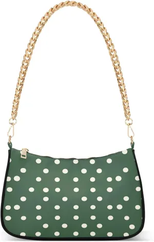 CEBUGI Crossbody Bags for Women Shoulder Purse White Polka Dots Handbags Stylish Clutch Purse with Chain Strap