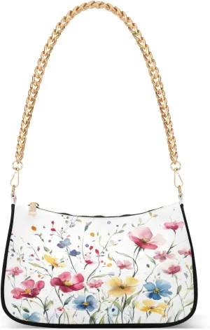 CEBUGI Crossbody Bags for Women Shoulder Purse Wildflowers Handbags Stylish Clutch Purse with Chain Strap