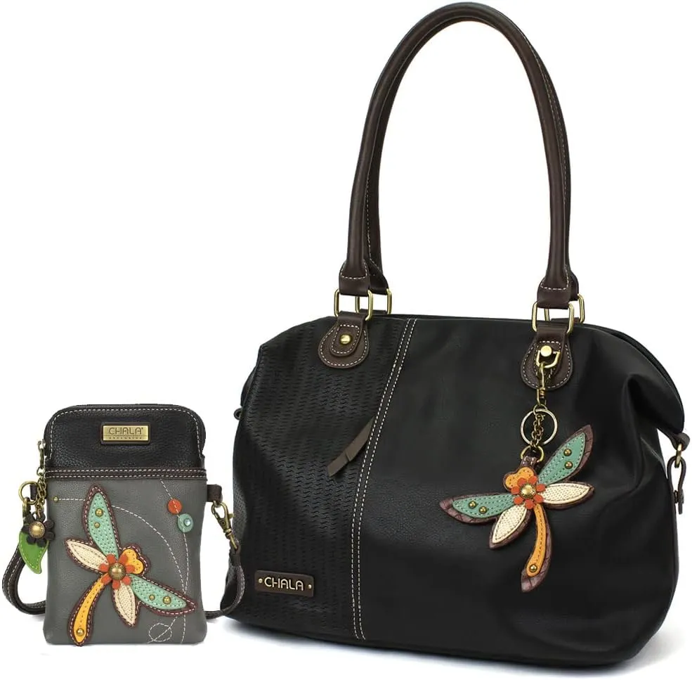 CHALA Handbags LaserCut Totes Shoulder Purse with Matching Wallet Gift Set