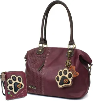 CHALA Handbags LaserCut Totes Shoulder Purse with Matching Wallet Gift Set