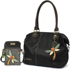 CHALA Handbags LaserCut Totes Shoulder Purse with Matching Wallet Gift Set