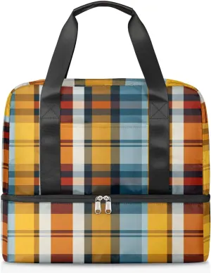 Check Travel Duffel Bag Dry Wet Separated Sports Tote Travel Duffle Bag Gym Workout Bag Women Travel Duffel Bag for Women, Travel, Gym, Work