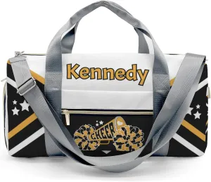 Cheer Cheerleader Gold White Multifunction Sport Duffel Bag Gym Travel Perform Training Weekender Bags Getaway Bags