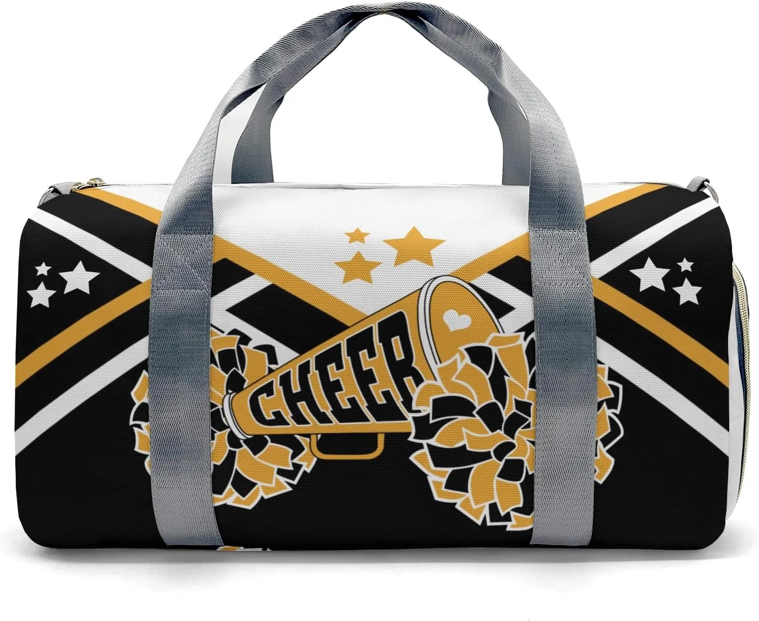 Cheer Cheerleader Gold White Multifunction Sport Duffel Bag Gym Travel Perform Training Weekender Bags Getaway Bags