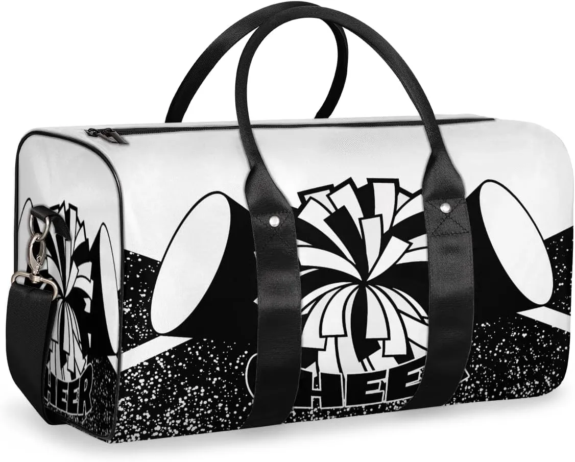 Cheer Theme Travel Duffle Bag, Sports Gym Bags for Women Men, Carry On Weekender Overnight Workout Airplane Trips Bag