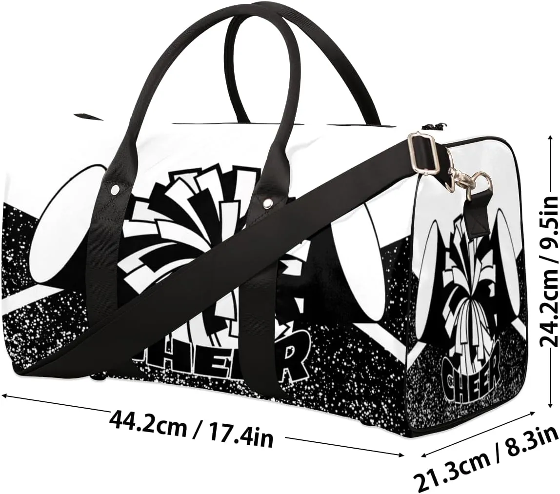 Cheer Theme Travel Duffle Bag, Sports Gym Bags for Women Men, Carry On Weekender Overnight Workout Airplane Trips Bag