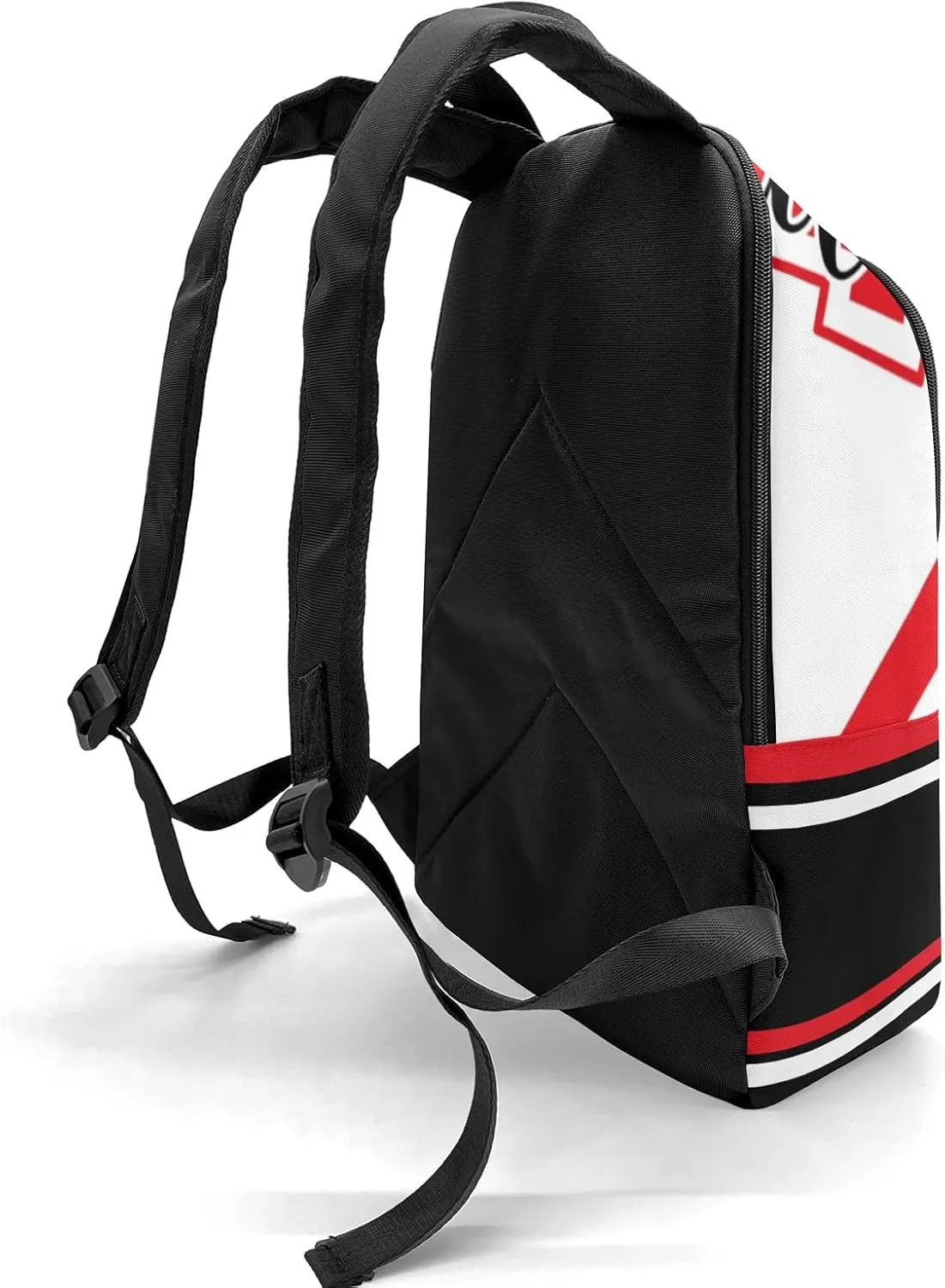 Cheerleader Black Red Personalized Backpack for Teen Boys Girls,Custom Travel Backpack Bookbag Casual Bag Name Gift