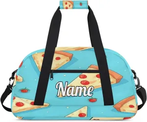 Cheese Pizza Personalized Dance Bag for Girls Boys Sport Duffel Bag with Your Name Kids Gymnastics Travel Bags