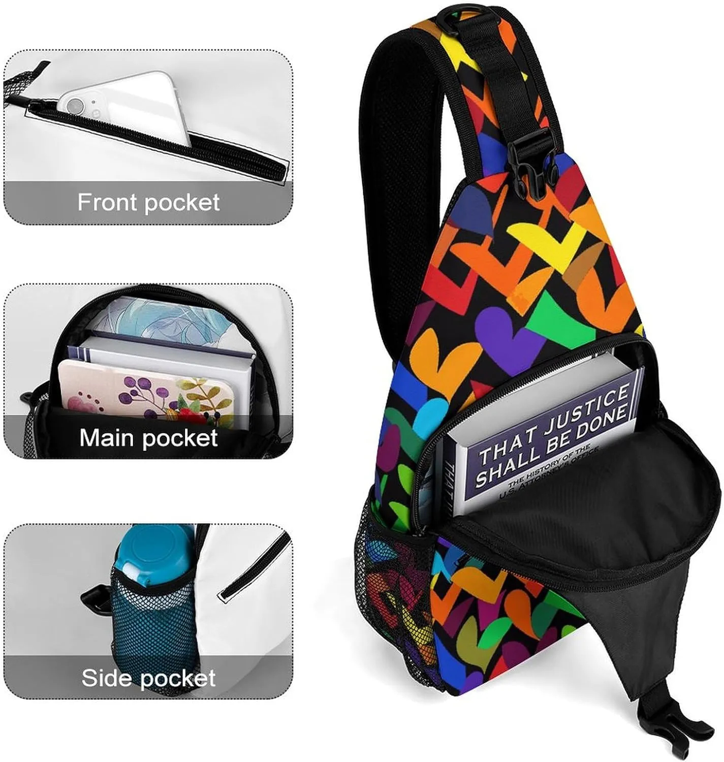 Cherry Blossom Sling Bag Lightweight Crossbody Chest Pack Travel Shoulder Bag with Adjustable Strap