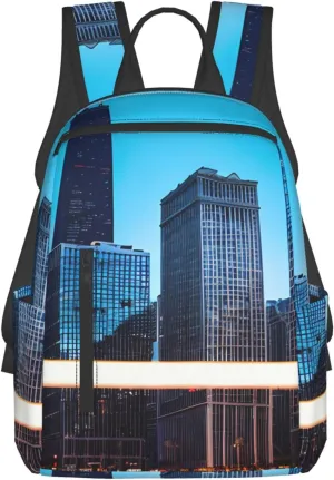 Chicago Reflect Print Backpacks For Bags Waterproof Backpack Bag Casual Lightweight Travel Sports Packs