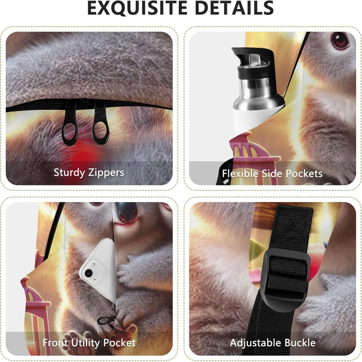 CHIFIGNO Stylish Casual Daypack Backpack for Women Simple Cute Koalas Heart Candlelight Bookbag Backpack for School