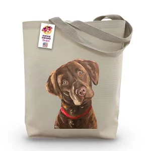 Chocolate Lab Tote Bag - Gifts For Mom - Chocolate Lab Lover Gift - Chocolate Labrador Gifts For Women -Handmade Totes - Canvas Totes - Reusable Shopping Bag - Grocery Bag - Handbag - Beach Bag