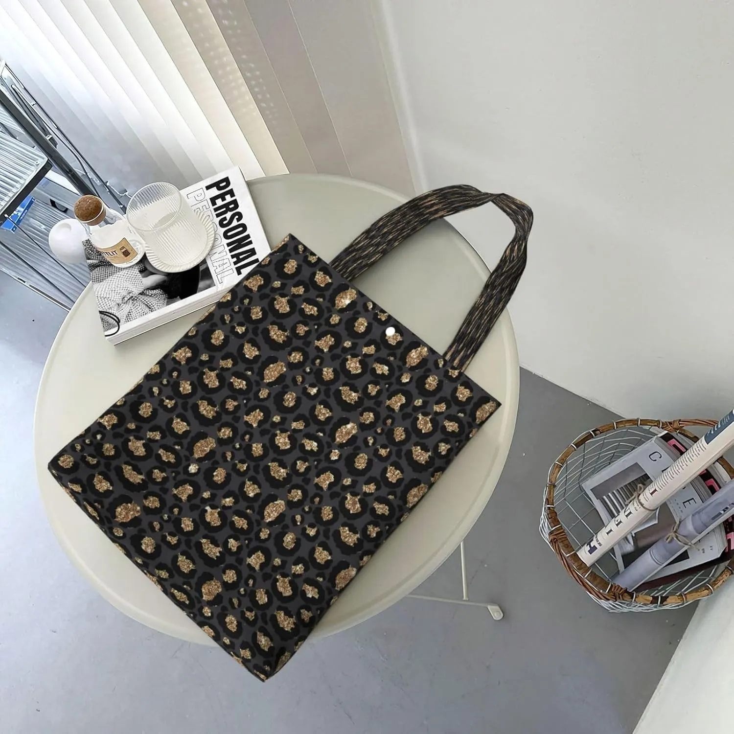 Christmas Snowflakes Blue Canvas Totes Bag Shoulder Bags Shopping Crossbody Work Bag 13.8 X 15.4 inch