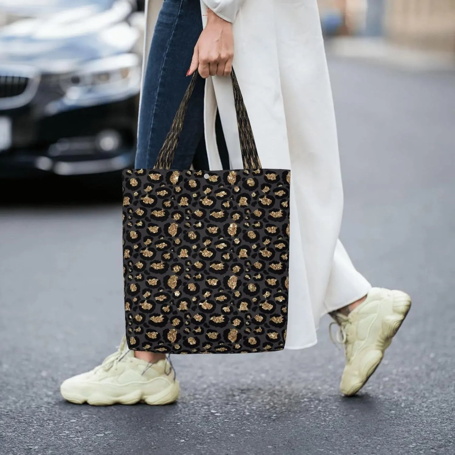 Christmas Snowflakes Blue Canvas Totes Bag Shoulder Bags Shopping Crossbody Work Bag 13.8 X 15.4 inch