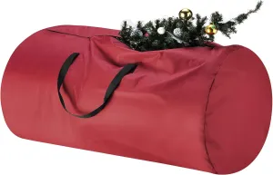 Christmas Tree Storage Bag - Oxford Canvas Holder with Zipper and Handle for 12-Foot Artificial Tree, Garlands, or Inflatables by Tiny Tim Totes (Red)