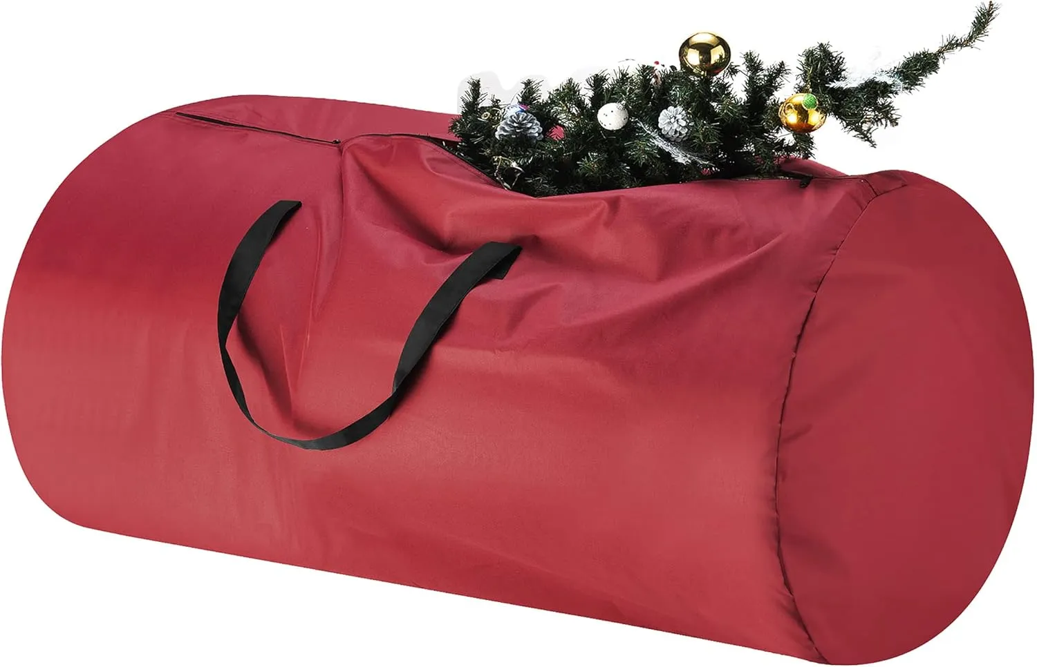 Christmas Tree Storage Bag - Oxford Canvas Holder with Zipper and Handle for 12-Foot Artificial Tree, Garlands, or Inflatables by Tiny Tim Totes (Red)