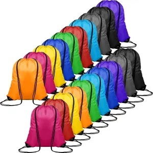 Chumia 120 Pieces Drawstring Bag Bulk Gym Drawstring Backpacks Portable String Sack Bags Blank Cinch Drawstring Sack Backpacks for Sports Travel Event School DIY Gift Storage Bag Set, 10 Colors