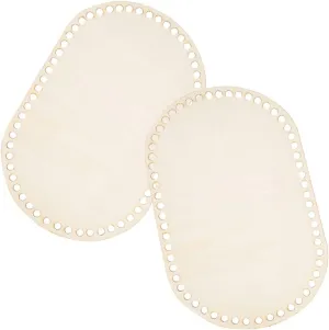 Ciieeo Crafting Essential: 2pcs Wooden Base for Crochet Bag Decorative and Practical