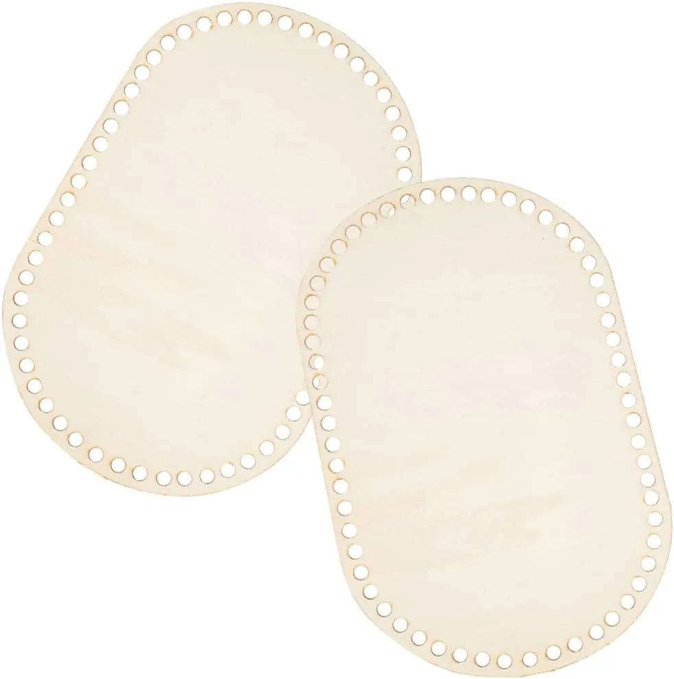 Ciieeo Crafting Essential: 2pcs Wooden Base for Crochet Bag Decorative and Practical
