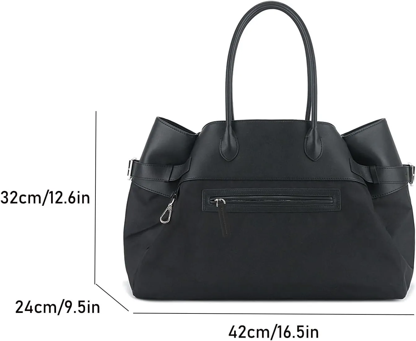 Classic Leather and Canvas Satchels Bags for Women,Top-Handle Tote Bags,large Armpit Bag,Casual Hobo commuter Bag