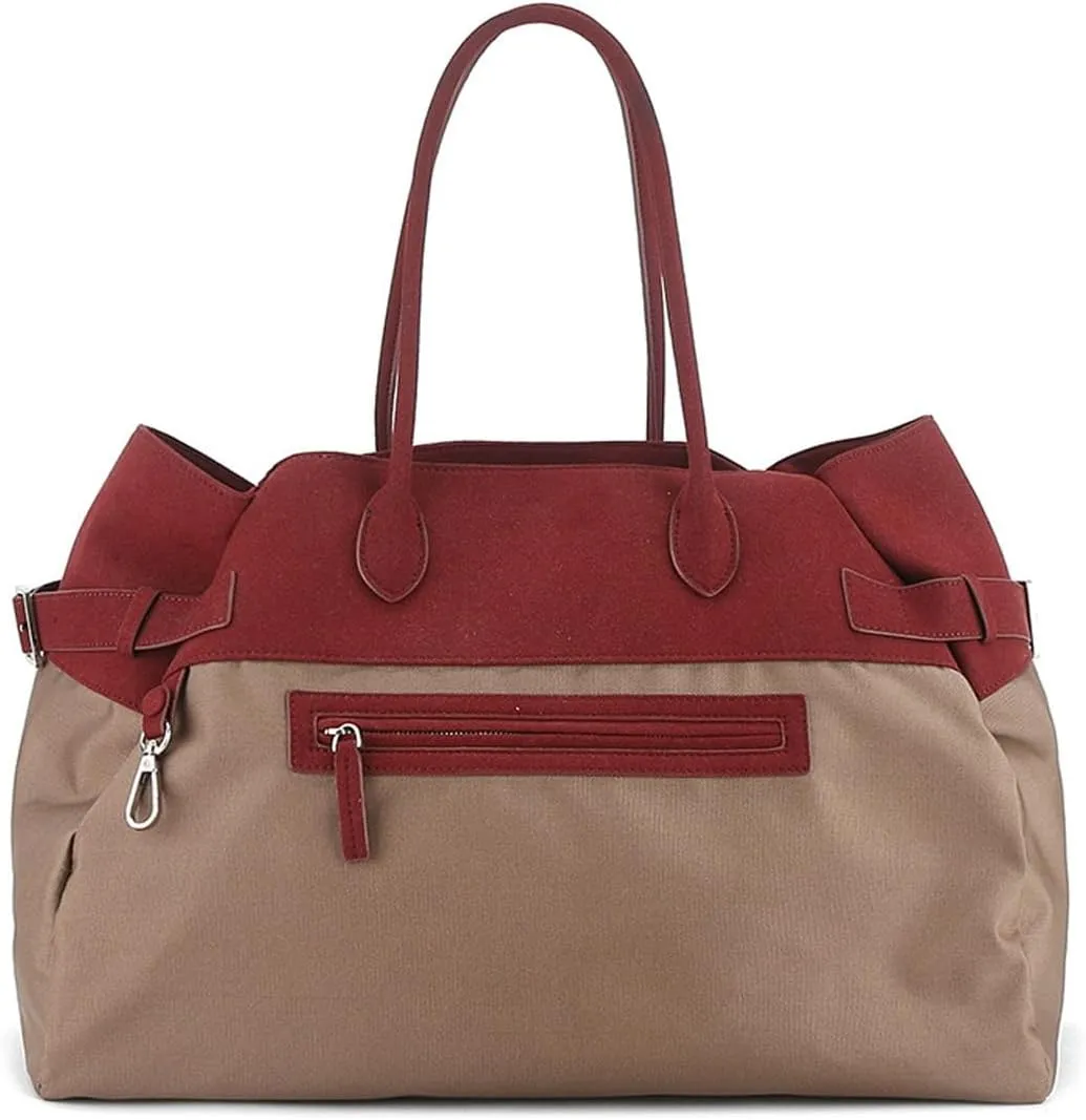 Classic Leather and Canvas Satchels Bags for Women,Top-Handle Tote Bags,large Armpit Bag,Casual Hobo commuter Bag