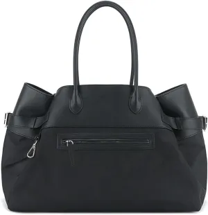 Classic Leather and Canvas Satchels Bags for Women,Top-Handle Tote Bags,large Armpit Bag,Casual Hobo commuter Bag