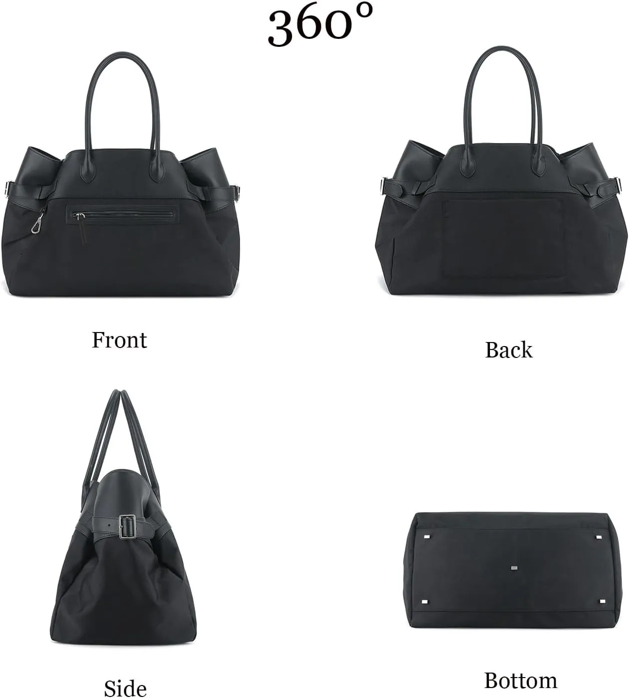 Classic Leather and Canvas Satchels Bags for Women,Top-Handle Tote Bags,large Armpit Bag,Casual Hobo commuter Bag