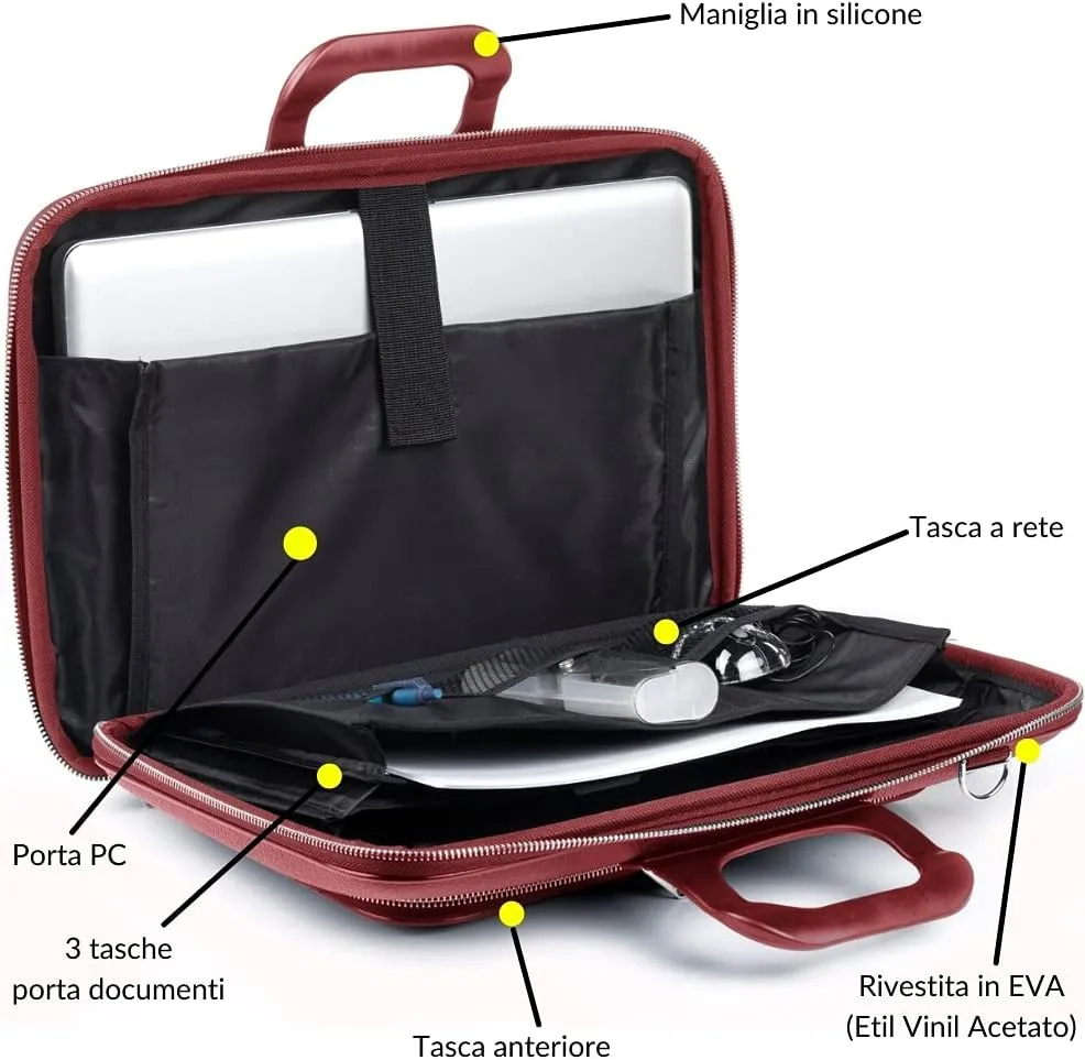 Classic Plus 15,6" Briefcase, 43 cm, Red