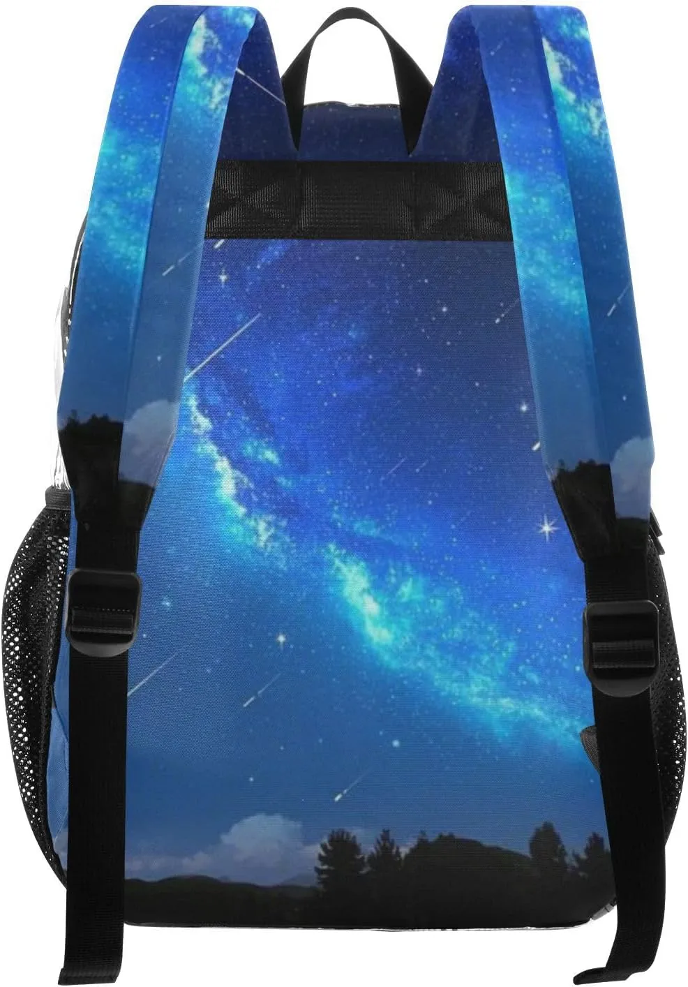 Clear Backpack for Stadium Events School Backpacks Girls Boys heavy duty PVC Waterproof Transparent Plastic Book Bag for Women Work Meteor Galaxy Deep Blue