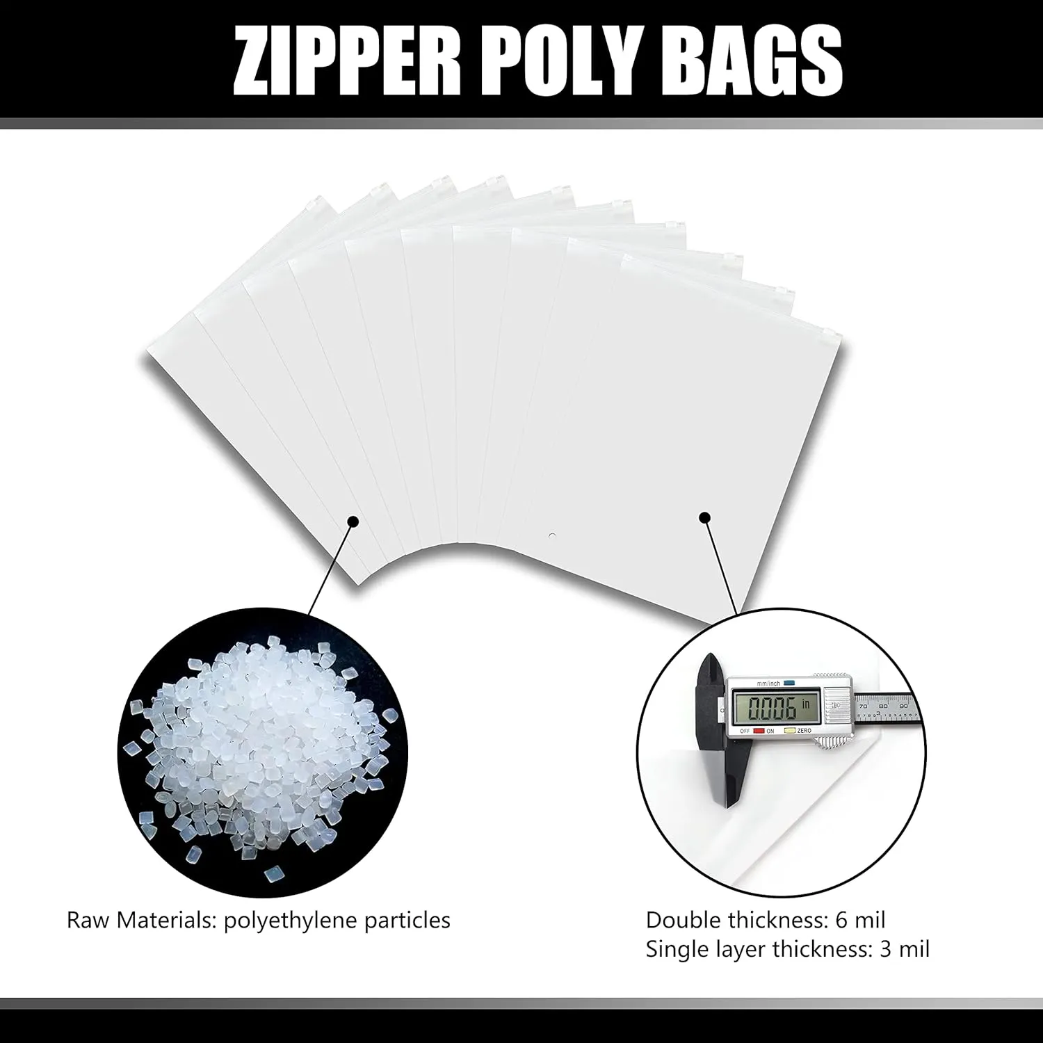 Clothes Packaging Bags,YACEYACE 100Pcs 10 x 13 Inch Plastic Bags for Clothes Frosted Bags for Clothing Poly Plastic Bags Packaging Bags with Zip Lock for Shirt, Jeans, Clothing