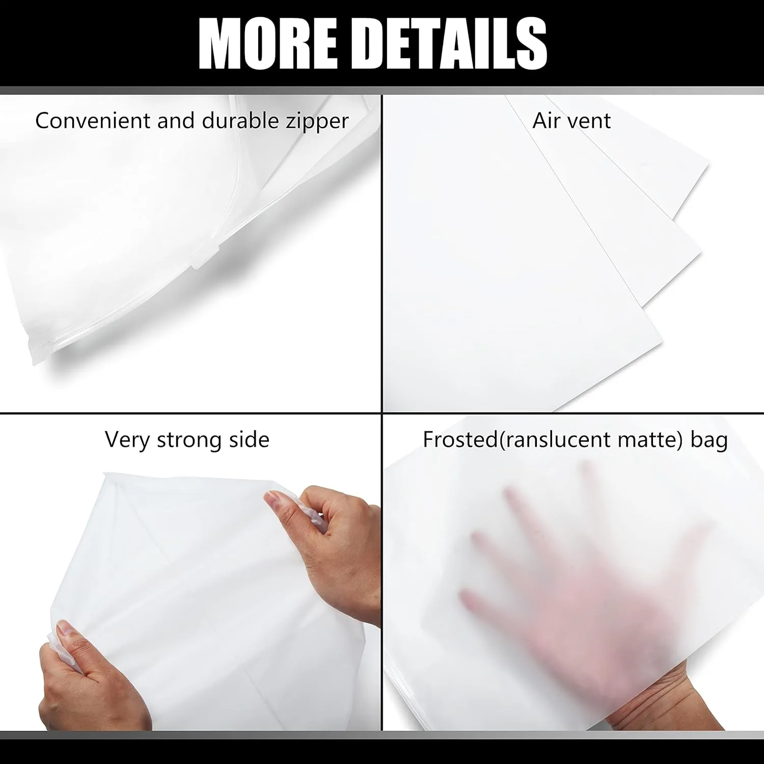 Clothes Packaging Bags,YACEYACE 100Pcs 10 x 13 Inch Plastic Bags for Clothes Frosted Bags for Clothing Poly Plastic Bags Packaging Bags with Zip Lock for Shirt, Jeans, Clothing