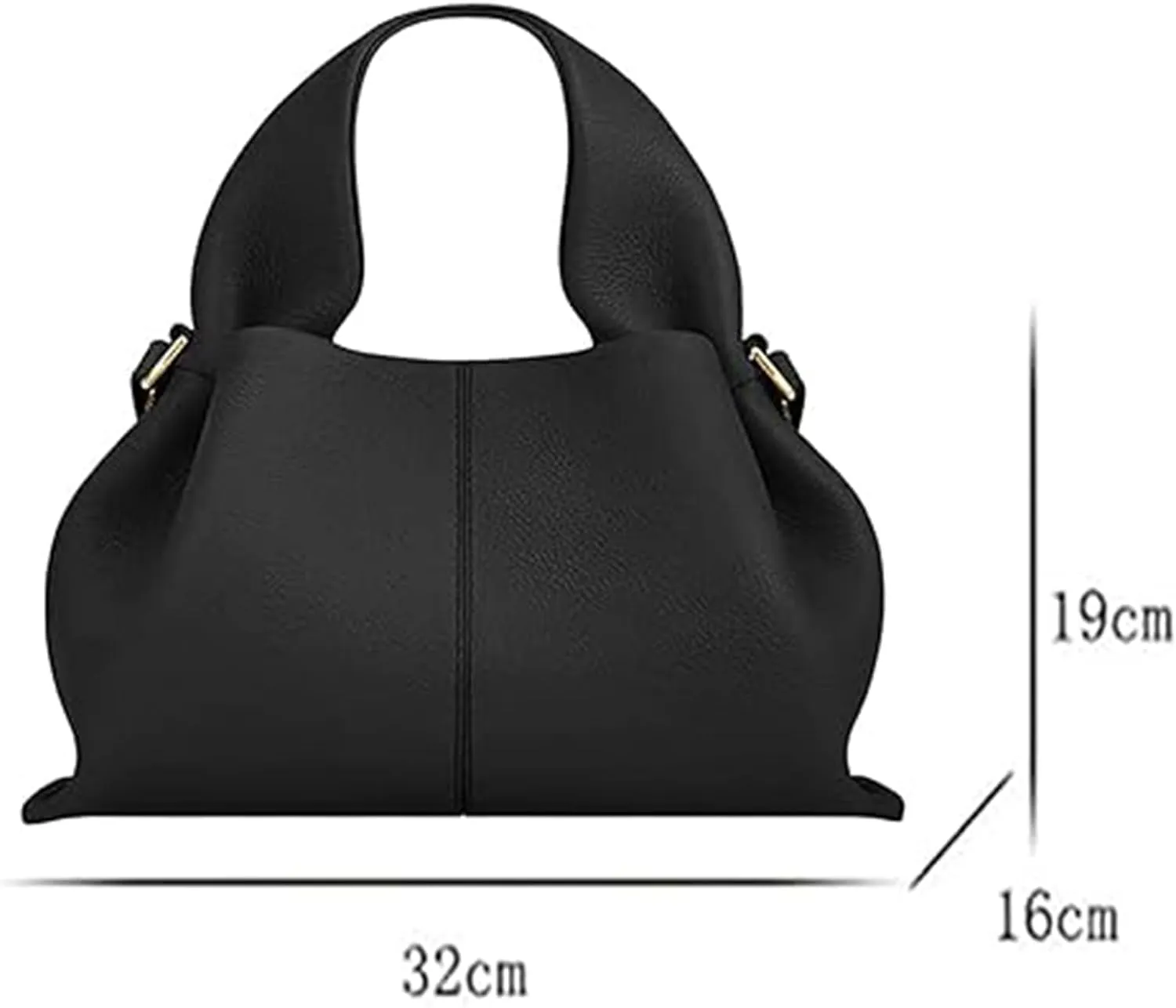 Cloud Pouch Bag Portable Shoulder Bag Leather Dumpling Clutch Bag,Detachable Shoulder Strap Hobo Bag
