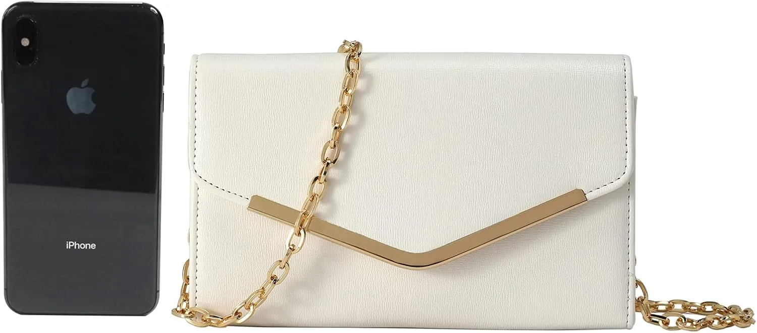 Clutch Purse Evening Bag for Women，Envelope Handbag With Detachable Chain