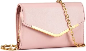 Clutch Purse Evening Bag for Women，Envelope Handbag With Detachable Chain