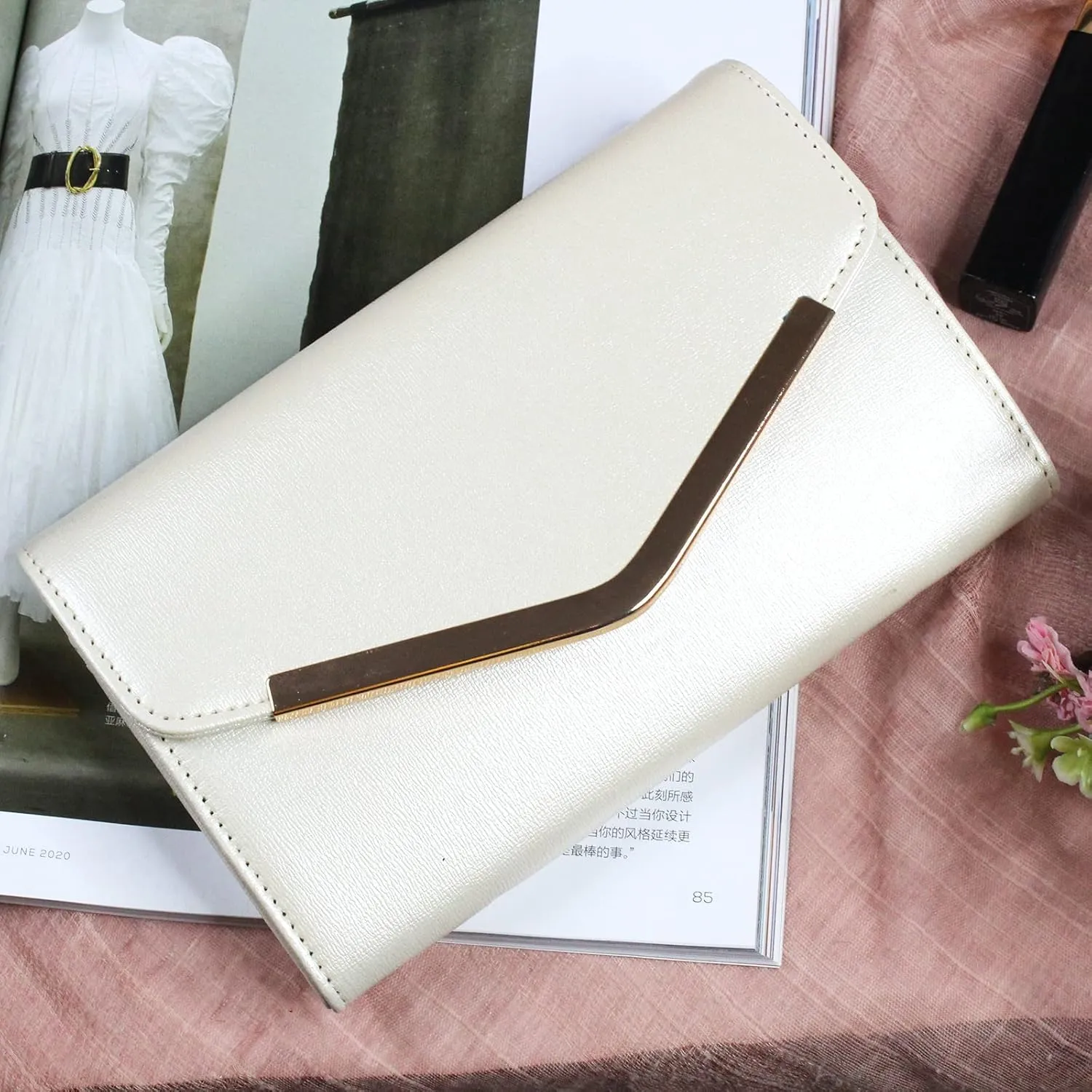 Clutch Purse Evening Bag for Women，Envelope Handbag With Detachable Chain