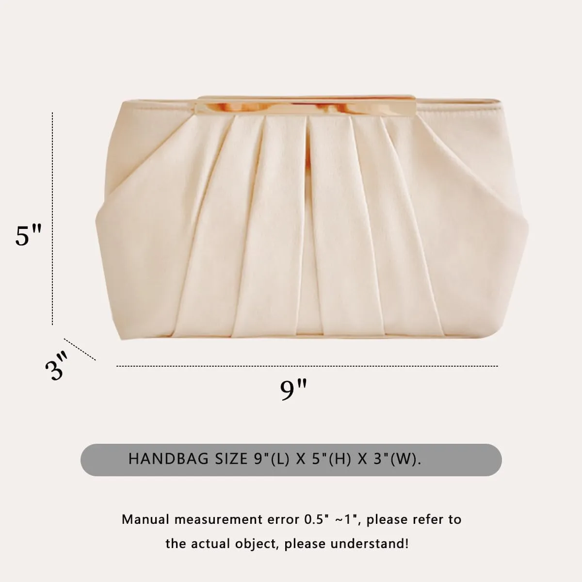 Clutch Purse for Women,Evening Clutches for Wedding, Detachable Chain Strap Pleated Crossbody Shoulder Handbag