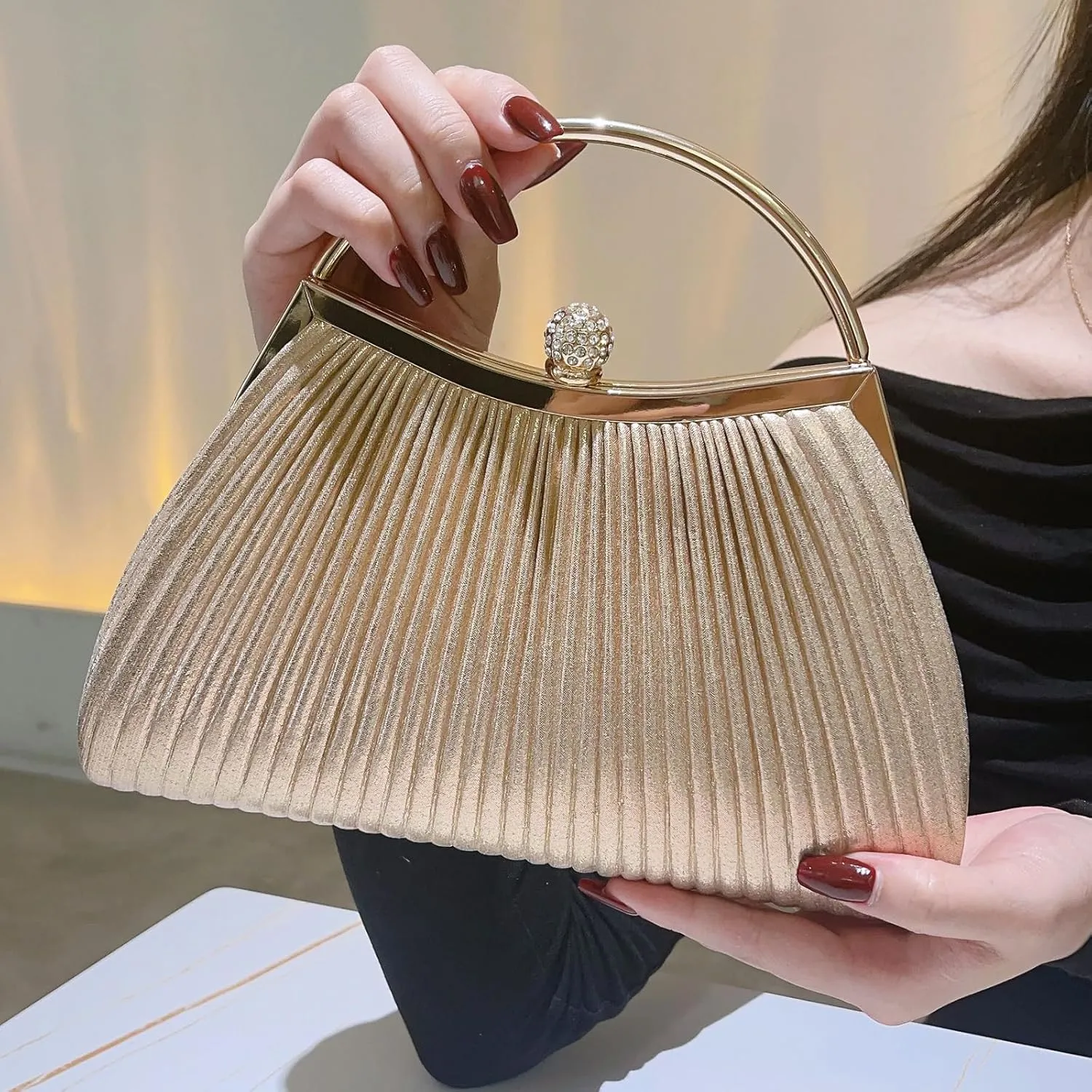 Clutch Purses for Women Evening Bags Party Clutches Handbag With Detachable Chain Strap for Cocktail Party Wedding