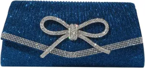 Clutch Purses for Women Rhinestone Bow Evening Bag Sparkly Bow Clutch Purse Envelope Crossbody Bag Formal Party Prom Handbag