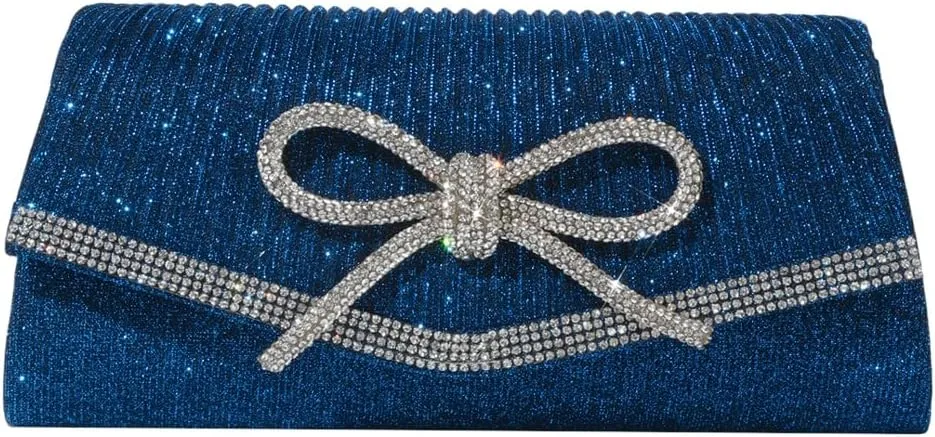Clutch Purses for Women Rhinestone Bow Evening Bag Sparkly Bow Clutch Purse Envelope Crossbody Bag Formal Party Prom Handbag