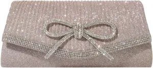 Clutch Purses for Women Rhinestone Bow Evening Bag Sparkly Bow Clutch Purse Envelope Crossbody Bag Formal Party Prom Handbag