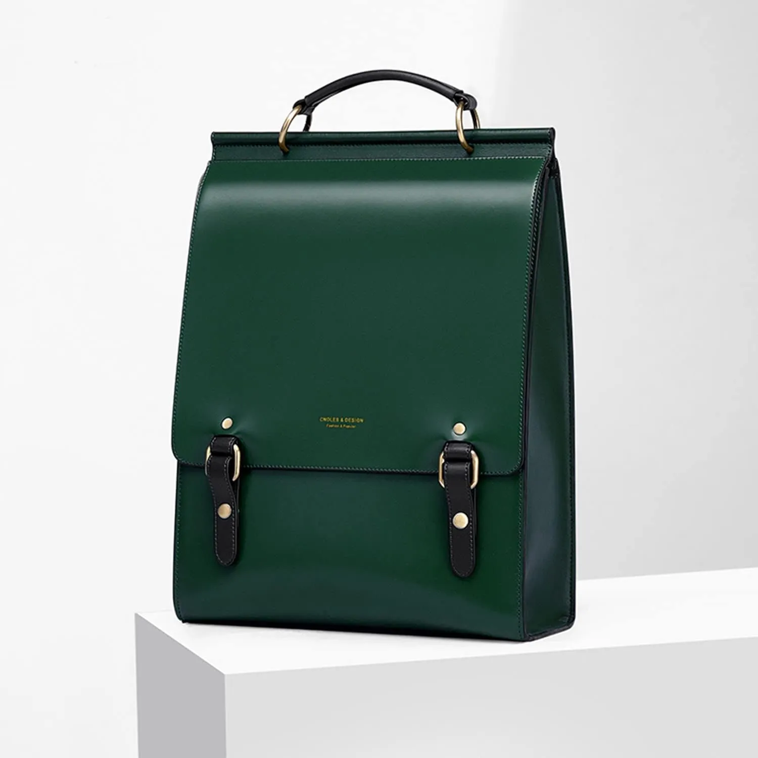 Cnoles Leather Backpack Purse For Women Fashion Ladies Vintage Bags Casual College Travel Backpacks Large bag Green