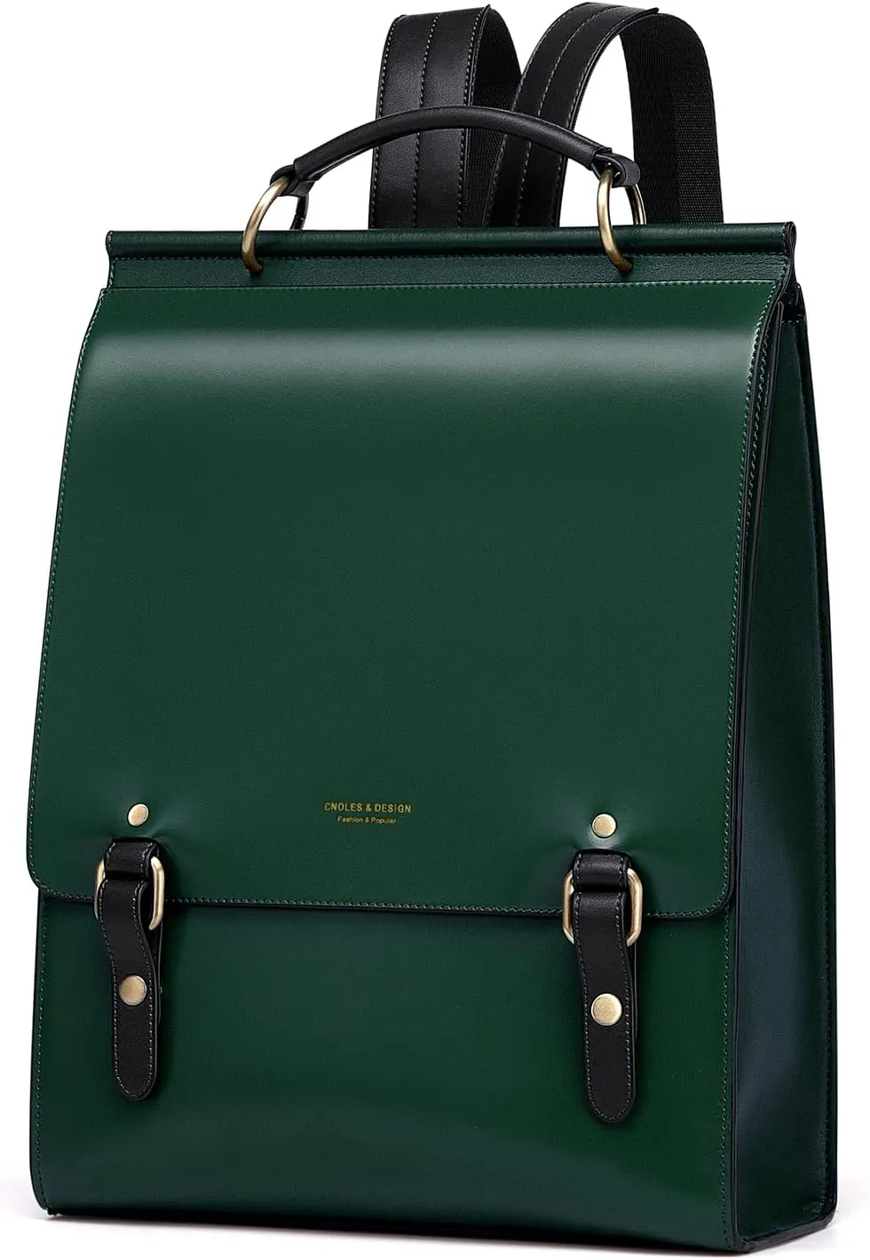 Cnoles Leather Backpack Purse For Women Fashion Ladies Vintage Bags Casual College Travel Backpacks Large bag Green