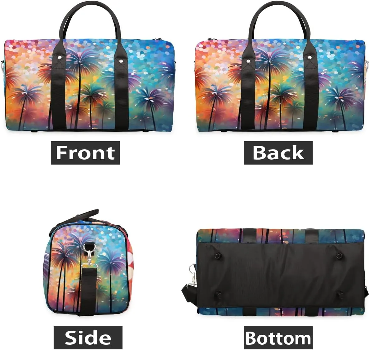 Coconut Tree Pattern Foldable Lightweight Duffle Bag for Travel - Waterproof Carry On Bags for Airplanes, Travel Duffel Bags for Gym, Weekend