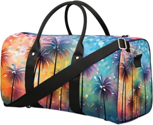 Coconut Tree Pattern Foldable Lightweight Duffle Bag for Travel - Waterproof Carry On Bags for Airplanes, Travel Duffel Bags for Gym, Weekend
